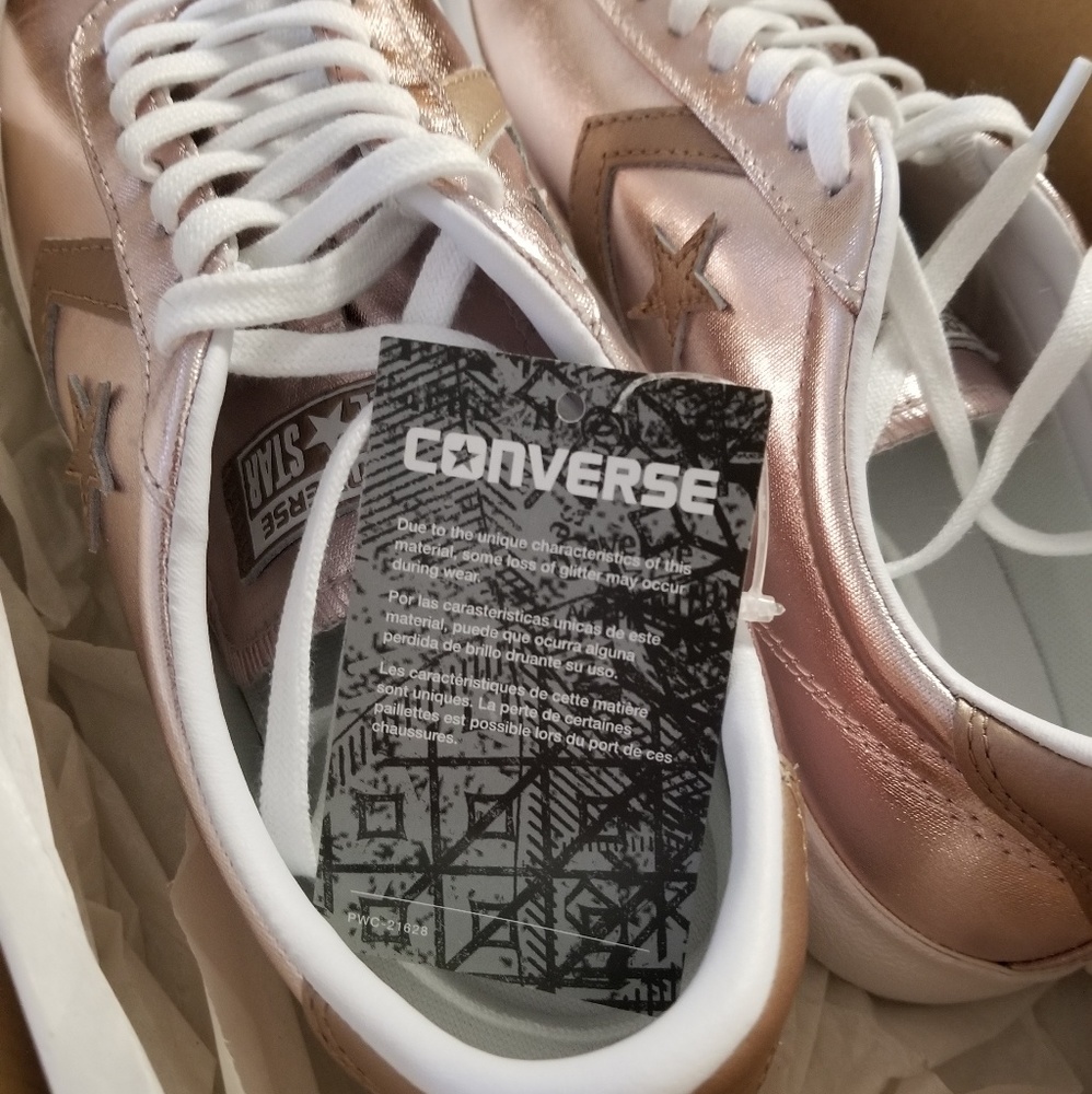 Rose gold Converse shoes - never worn